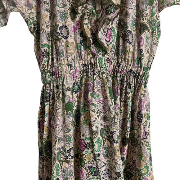 Zadig & Voltaire Karolina Ruffled Paisley Short Sleeve Midi Dress Size Small - Picture 5 of 11